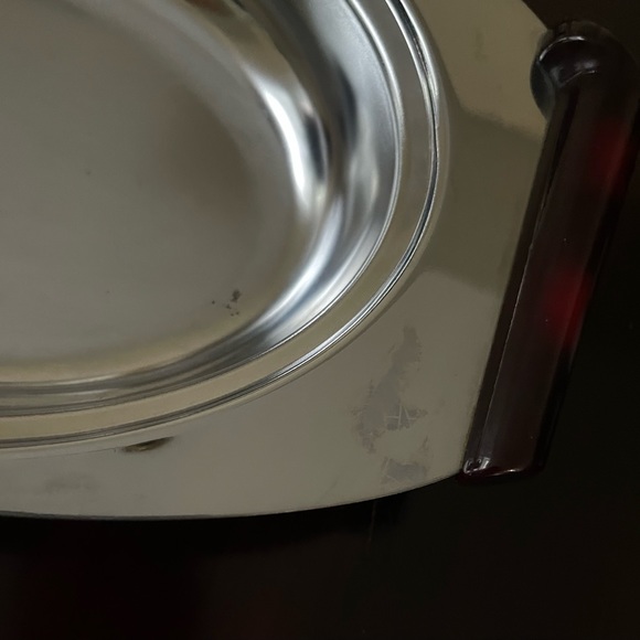 Glo Hill Canada Metal SS Serving Tray With Cherry Red Bakelite Handles - Picture 11 of 16